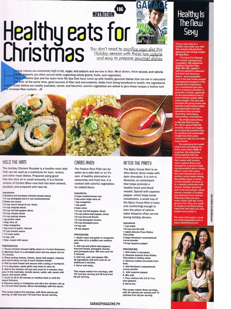 The My Spa Diet team featured at Garage Magazine's December 2011 issue
